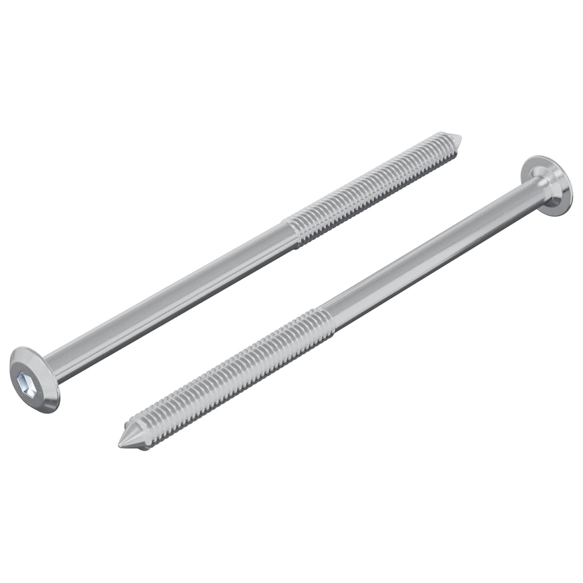 Schraube 2 stk. Silber M6 x 100 mm Stahl