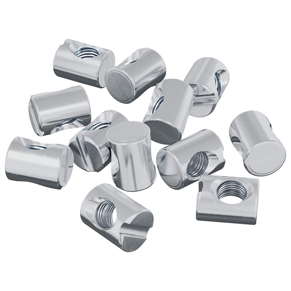 Zylindermuttern 3462 Stk. Silber M6 x 13 mm Metall