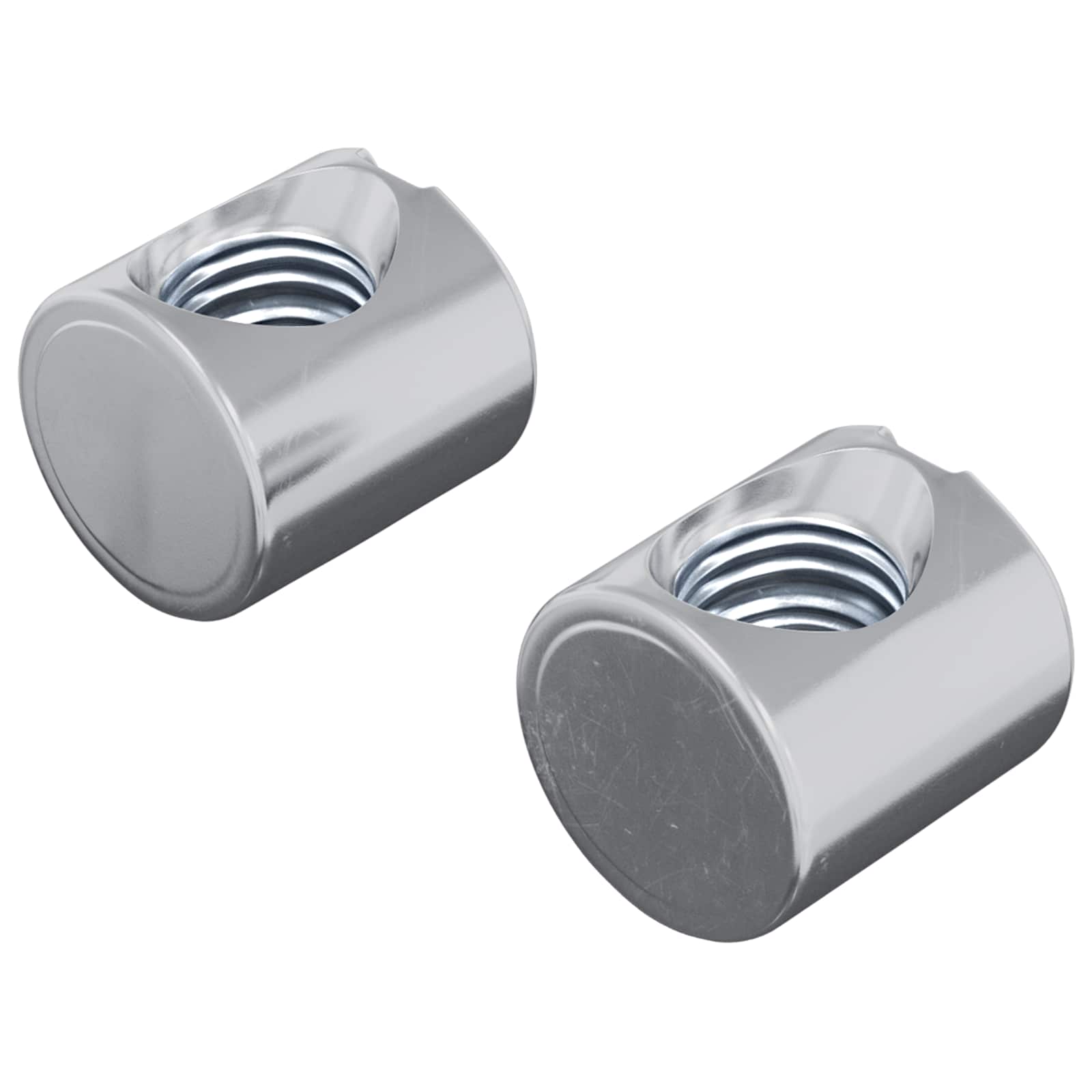 Zylindermuttern 2 Stk. Silber M6 x 12 mm Metall