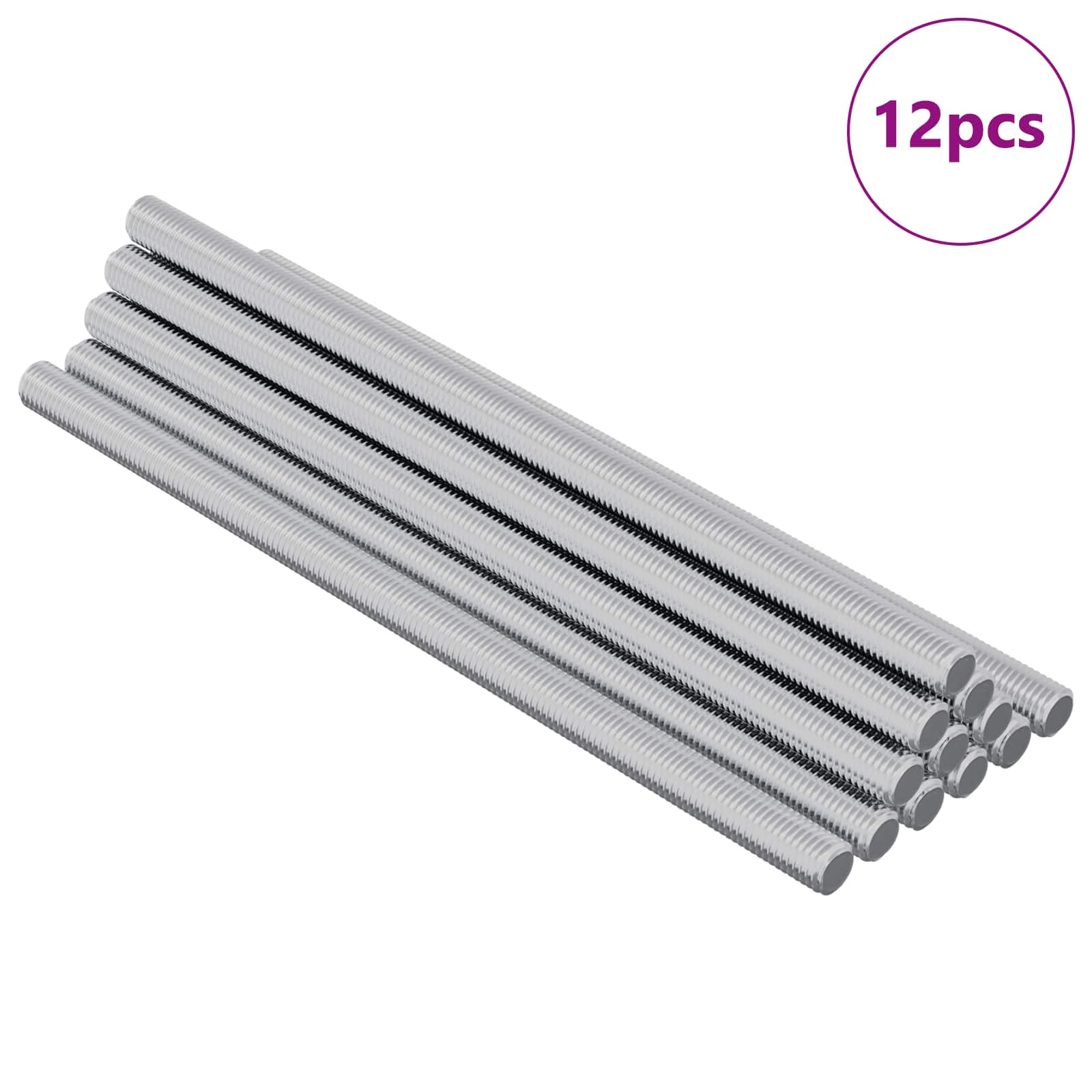 Gewindestange 12 Stk. Silber 6 x 120 mm Stahl