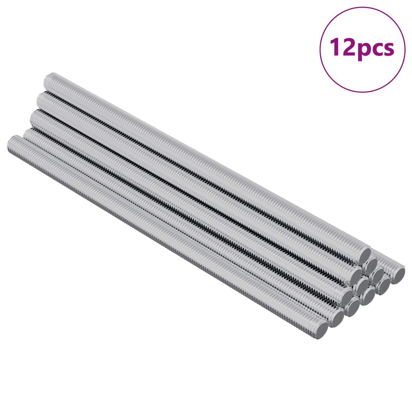 Gewindestangen 12 stk. Silber M6 x 120 mm Metall
