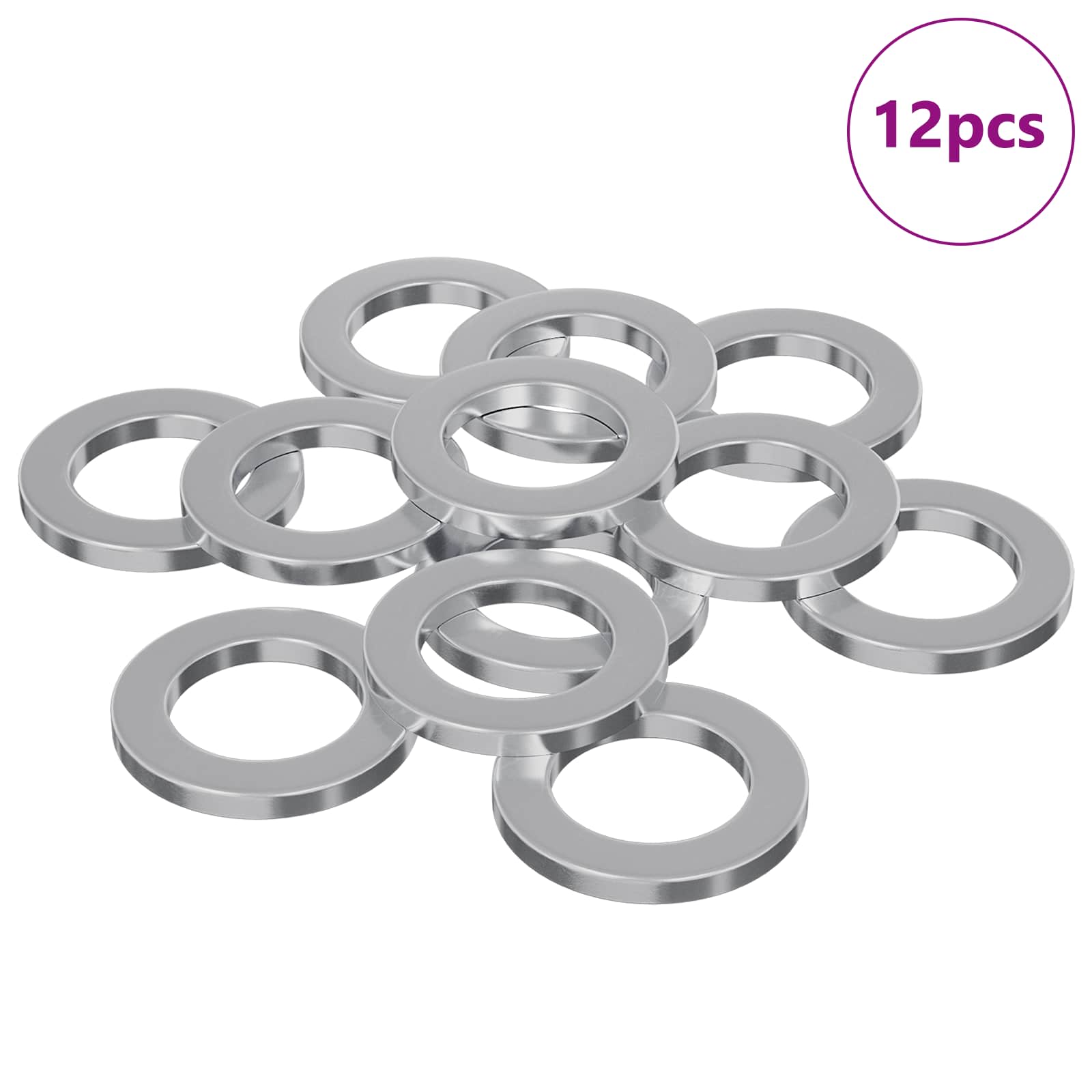 Unterlegscheiben 12 stk. Silber 10 x 10 x 1,2 mm Eisen
