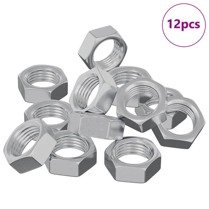 Sechskantmutter 12 Stk. Silber M6 Metall