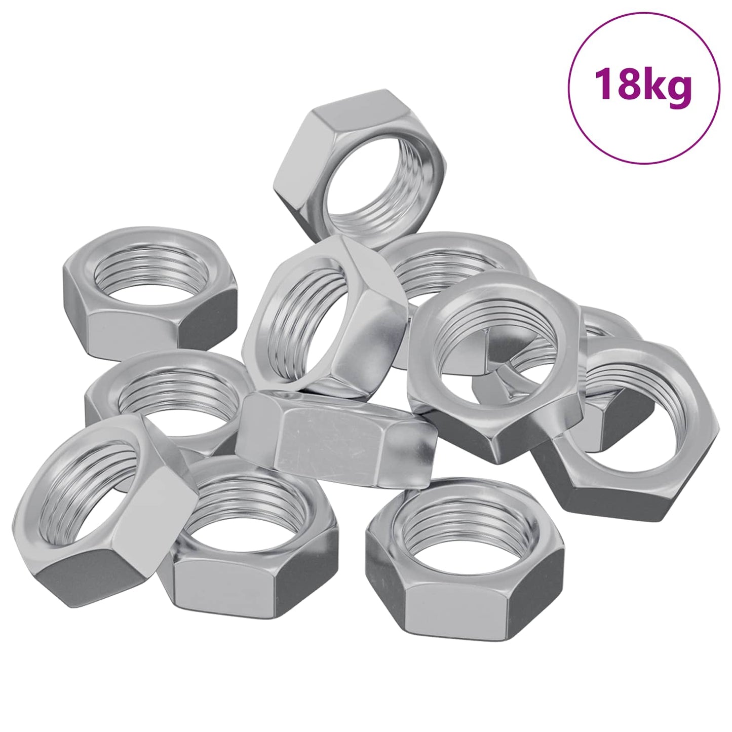 Sechskantmutter 23377 Stk. Silber Metall