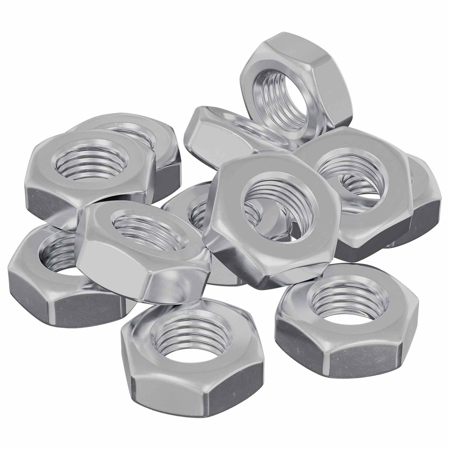 Sechskantmutter 12 Stk. Silber M8 Metall