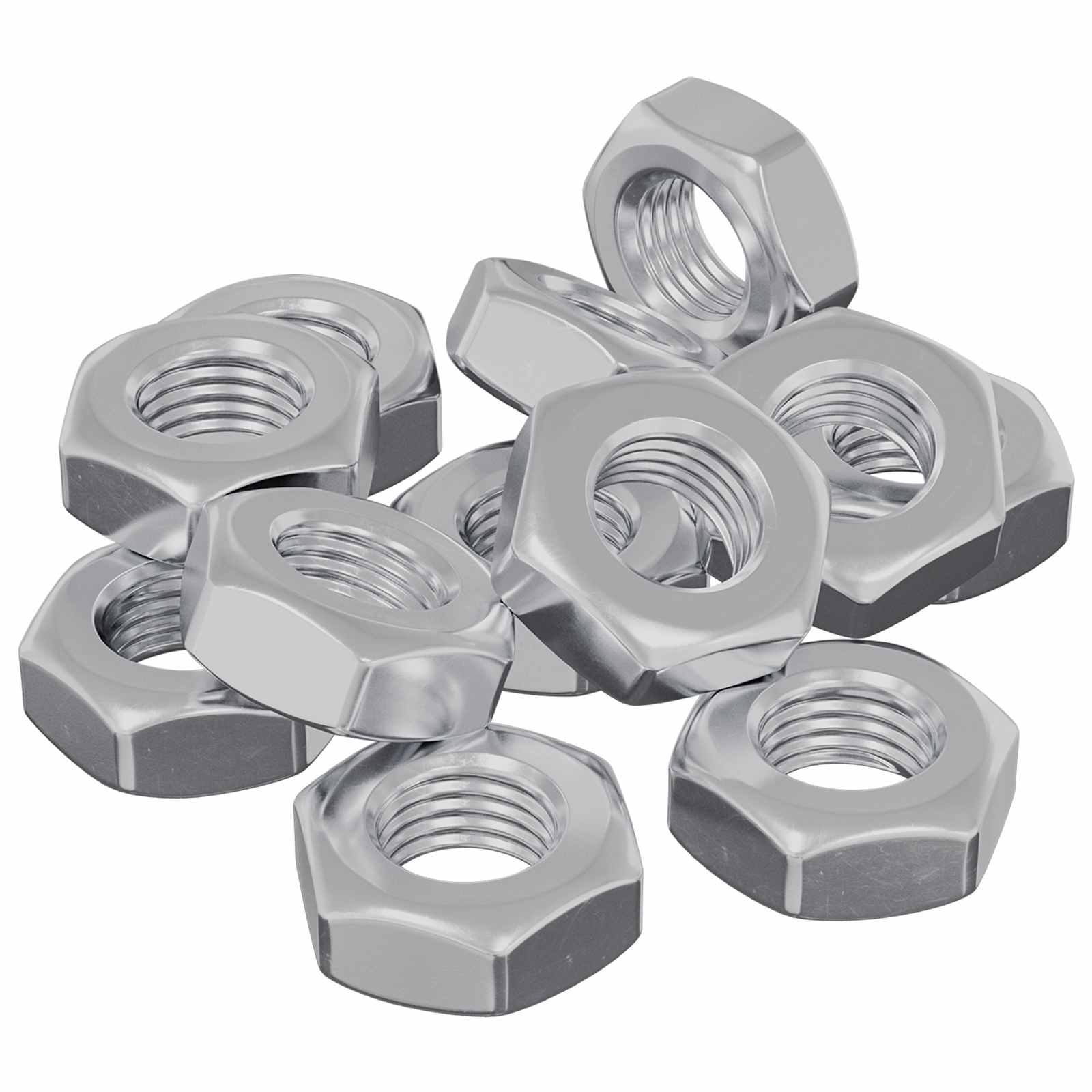 Sechskantmutter 12 Stk. Silber M8 Metall