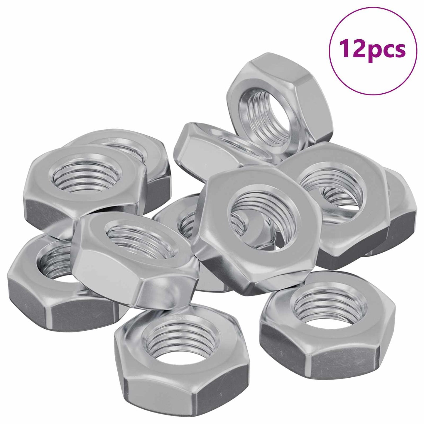 Sechskantmutter 12 Stk. Silber M8 Metall