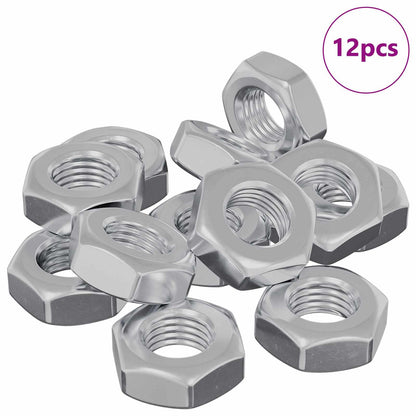 Sechskantmutter 12 Stk. Silber M8 Metall