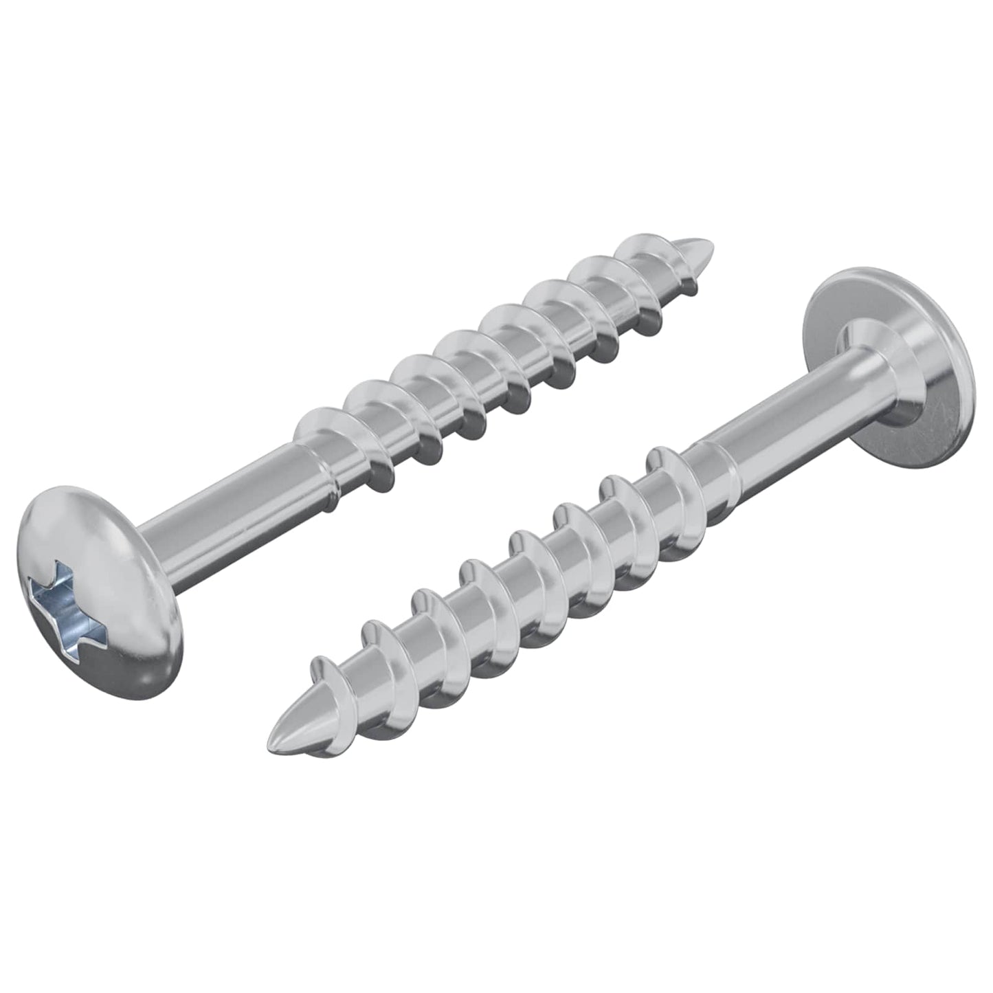 Schraube 2 Stk. Silber 9,8 x 35 mm Eisen