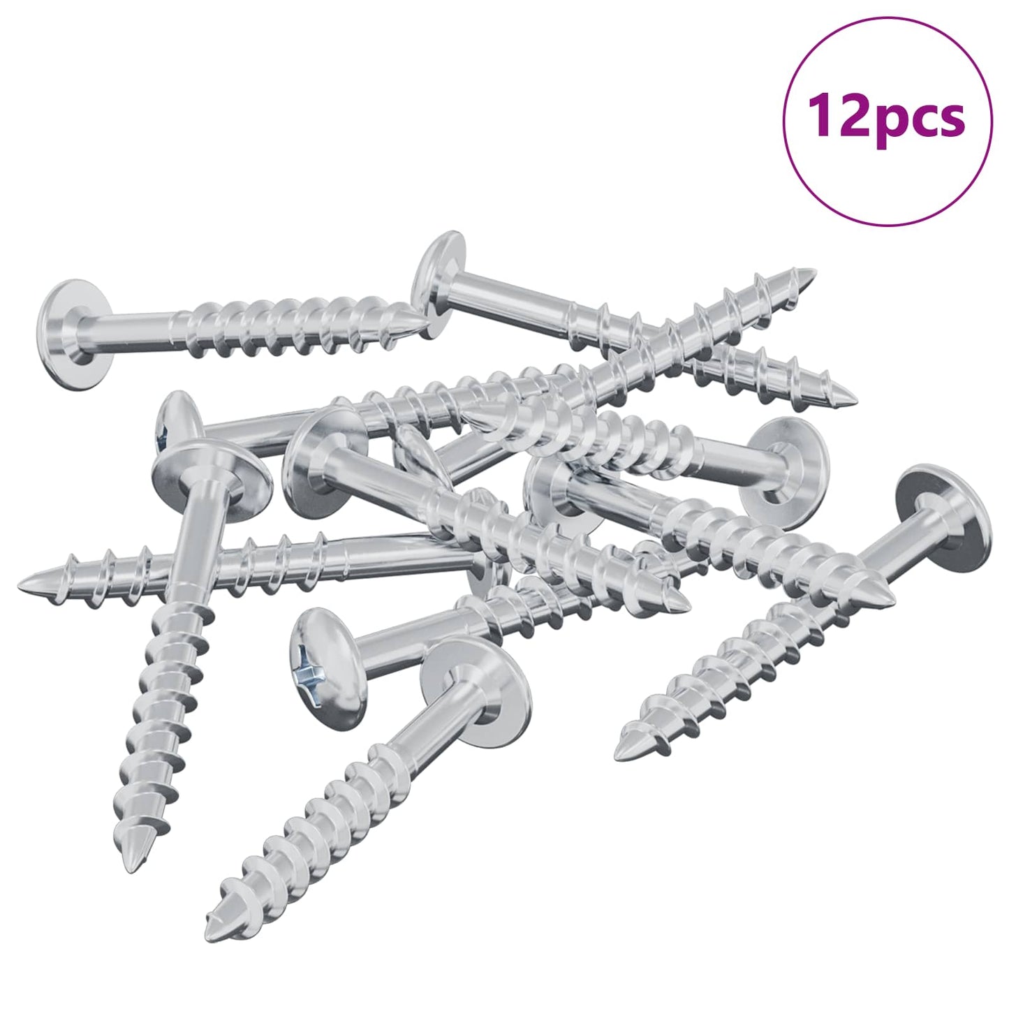 Schraube 12 Stk. Silber 9,8 x 35 mm Eisen