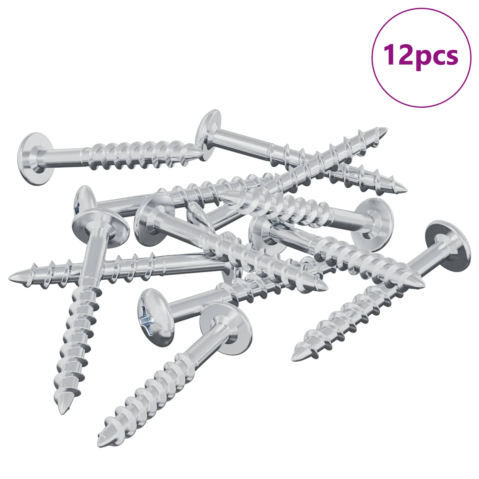 Schraube 12 Stk. Silber 9,8 x 35 mm Eisen