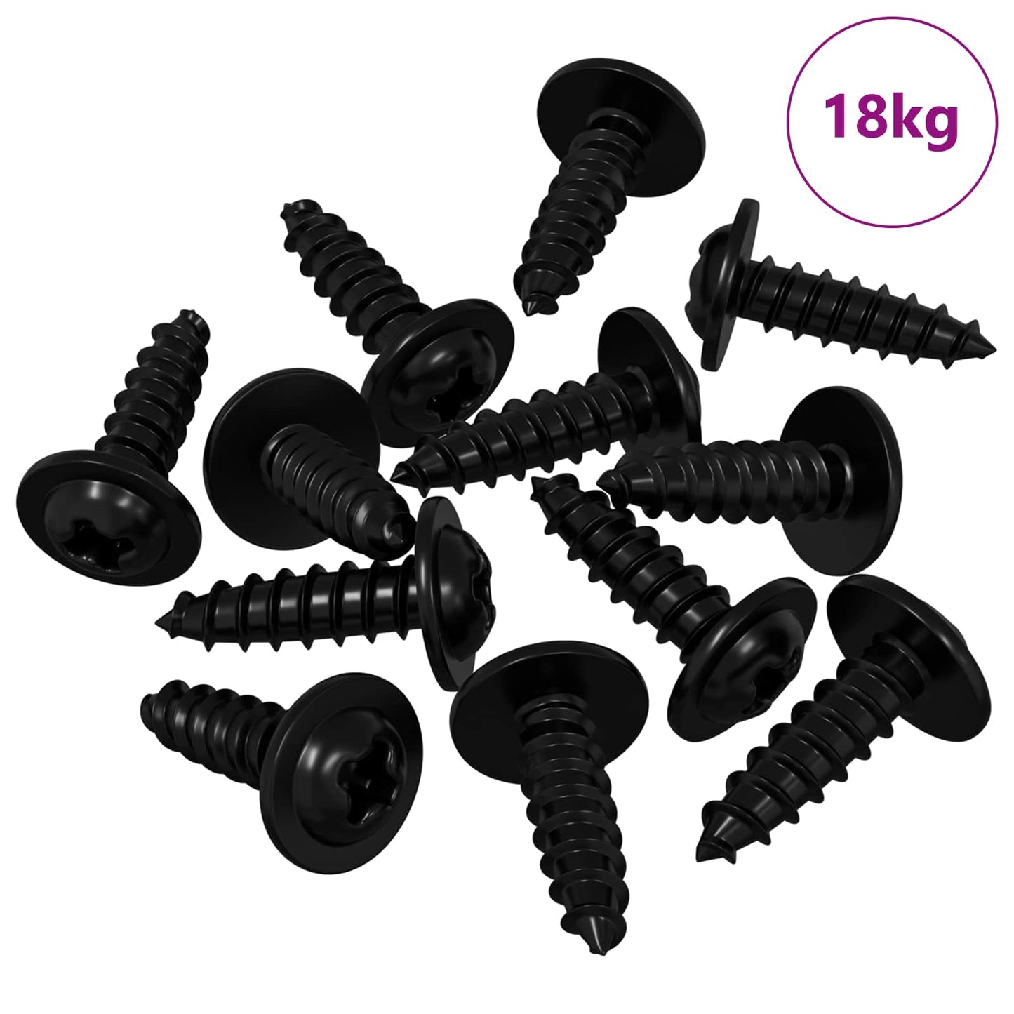 Selbstschneidender Nagel 16364 stk. Schwarz 3,5 x 12 mm Eisen
