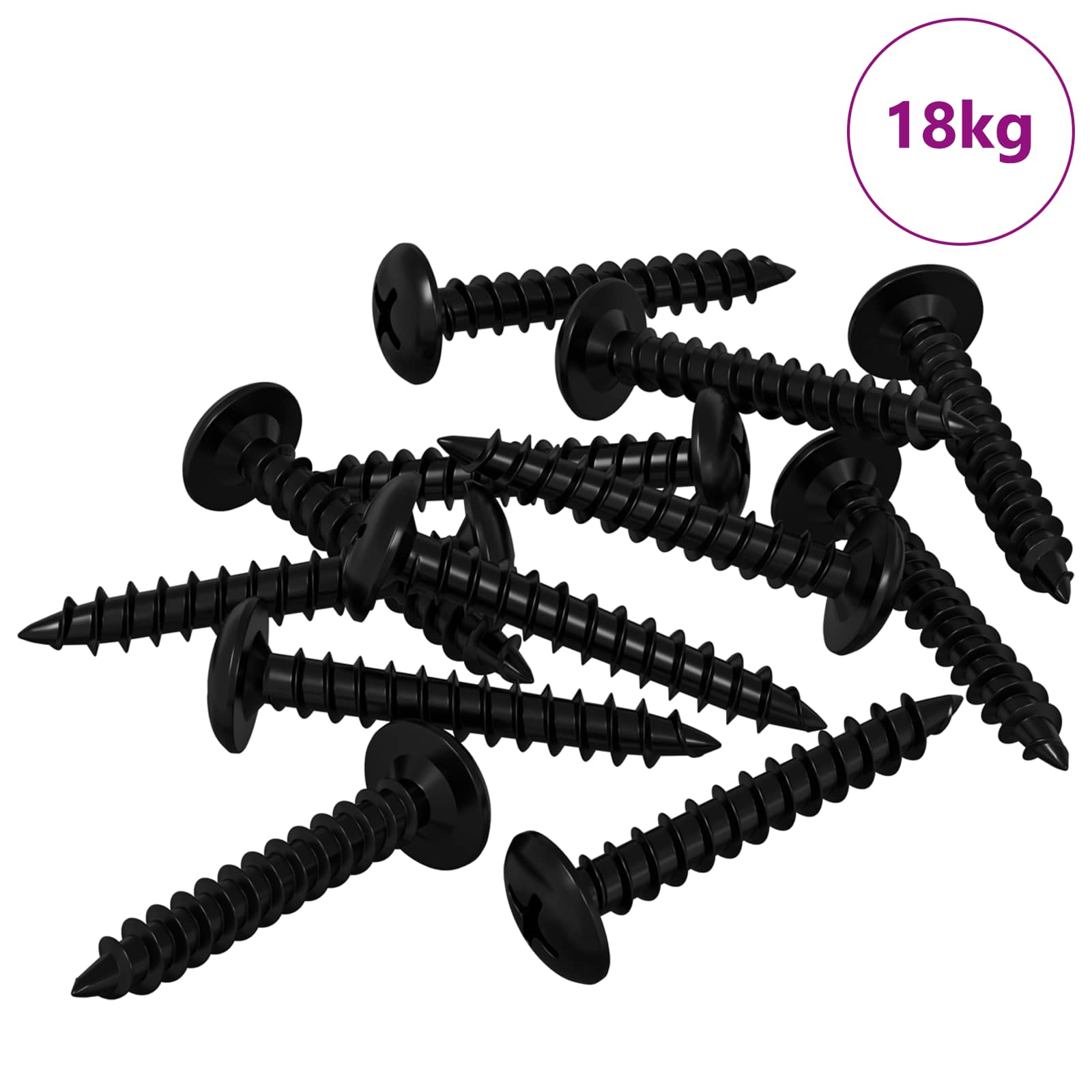 Selbstschneidender Nagel 9000 Stk. Schwarz Stahl