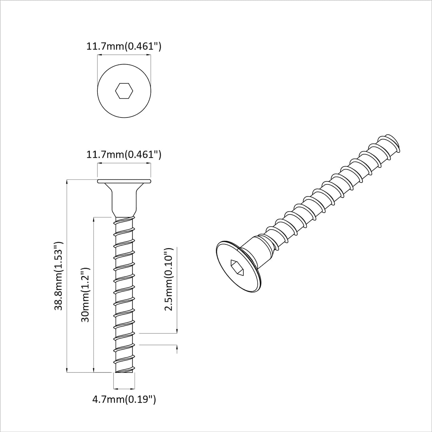 Steckkappen-Schraube 12 stk. Schwarz M5 x 40 mm Eisen