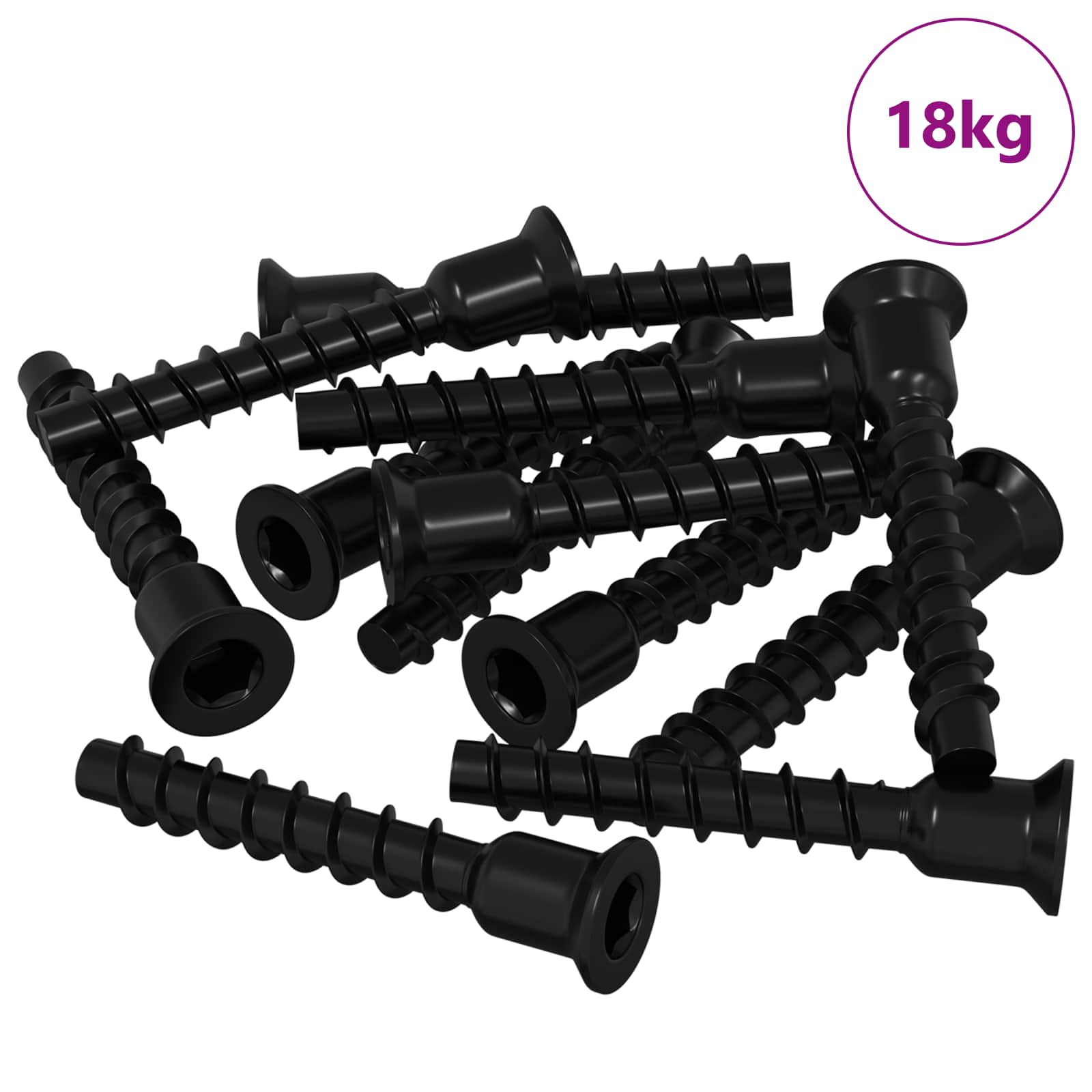 Steckkappen-Schraube 3072 Stk. Schwarz 7 x 40 mm Eisen