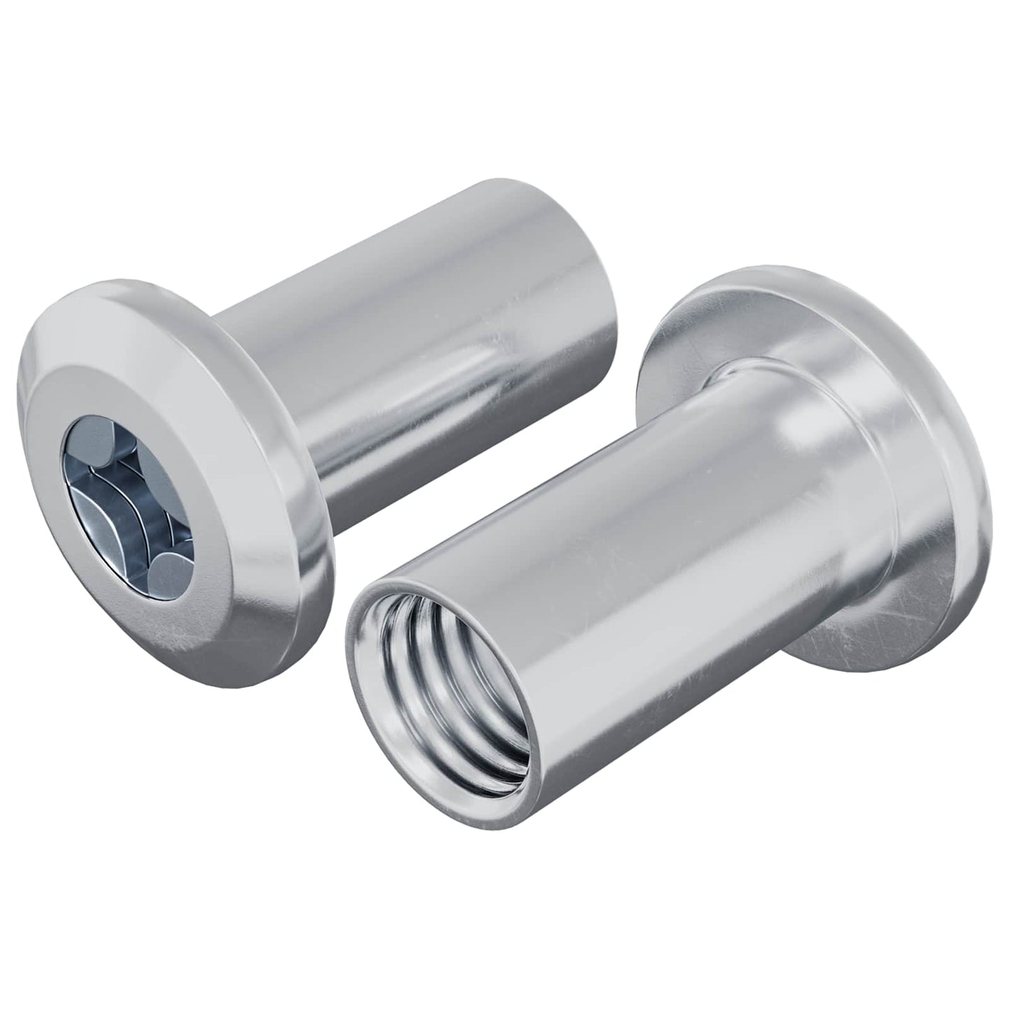 Sicherungsmutter 2 Stk. Nickel M6 x 15 mm Stahl