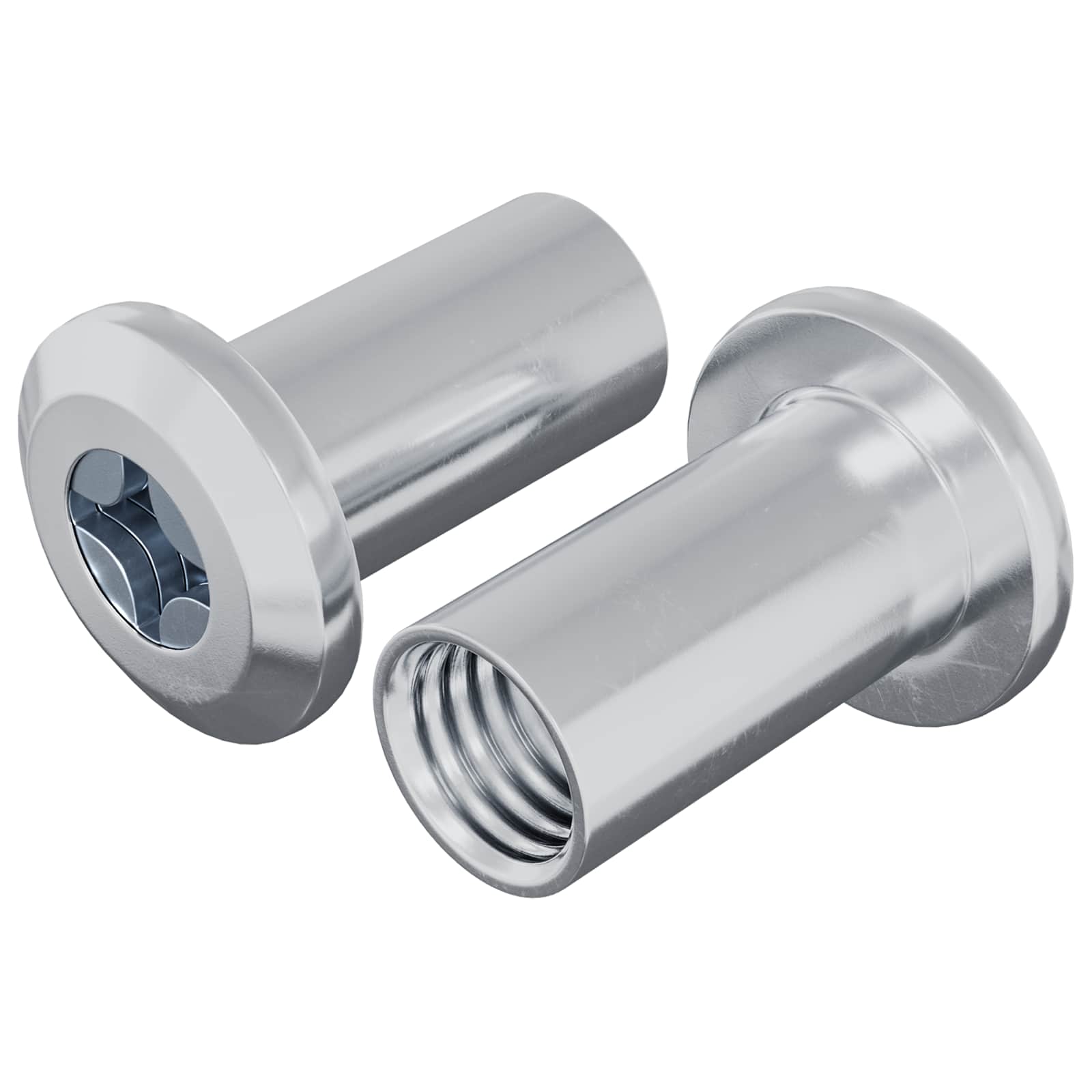 Sicherungsmutter 2 Stk. Nickel M6 x 15 mm Stahl