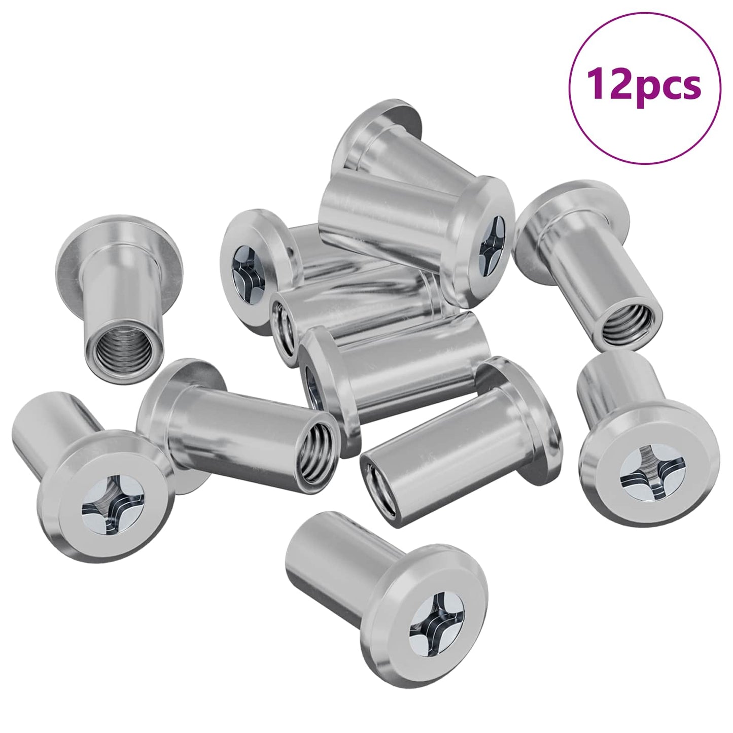 Sicherungsmutter 12 stk. Silber M6 x 15 mm Stahl