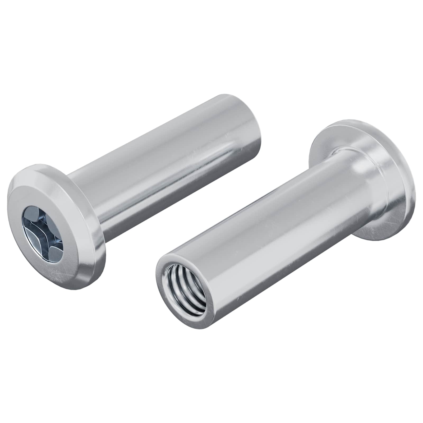 Sicherungsmutter 2 stk. Silber M6 x 25 mm Stahl