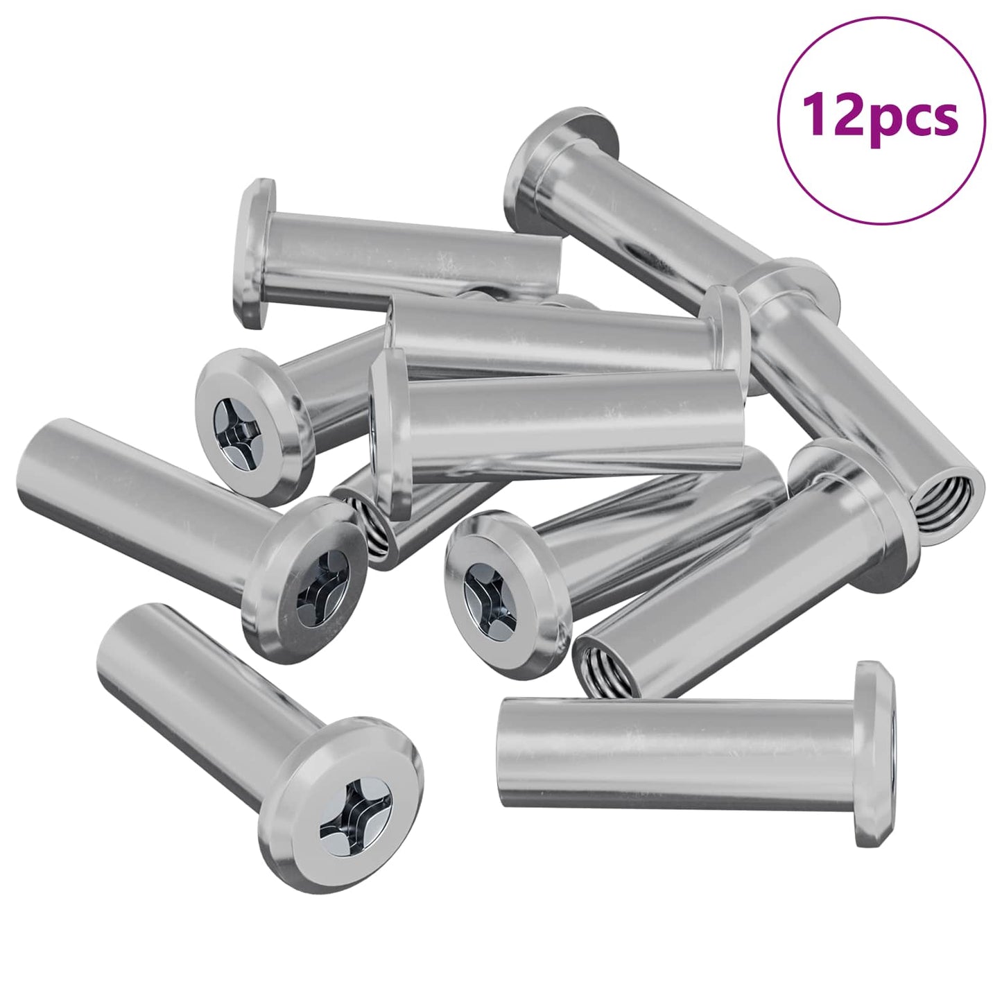 Sicherungsmutter 12 stk. Silber M6 x 25 mm Stahl