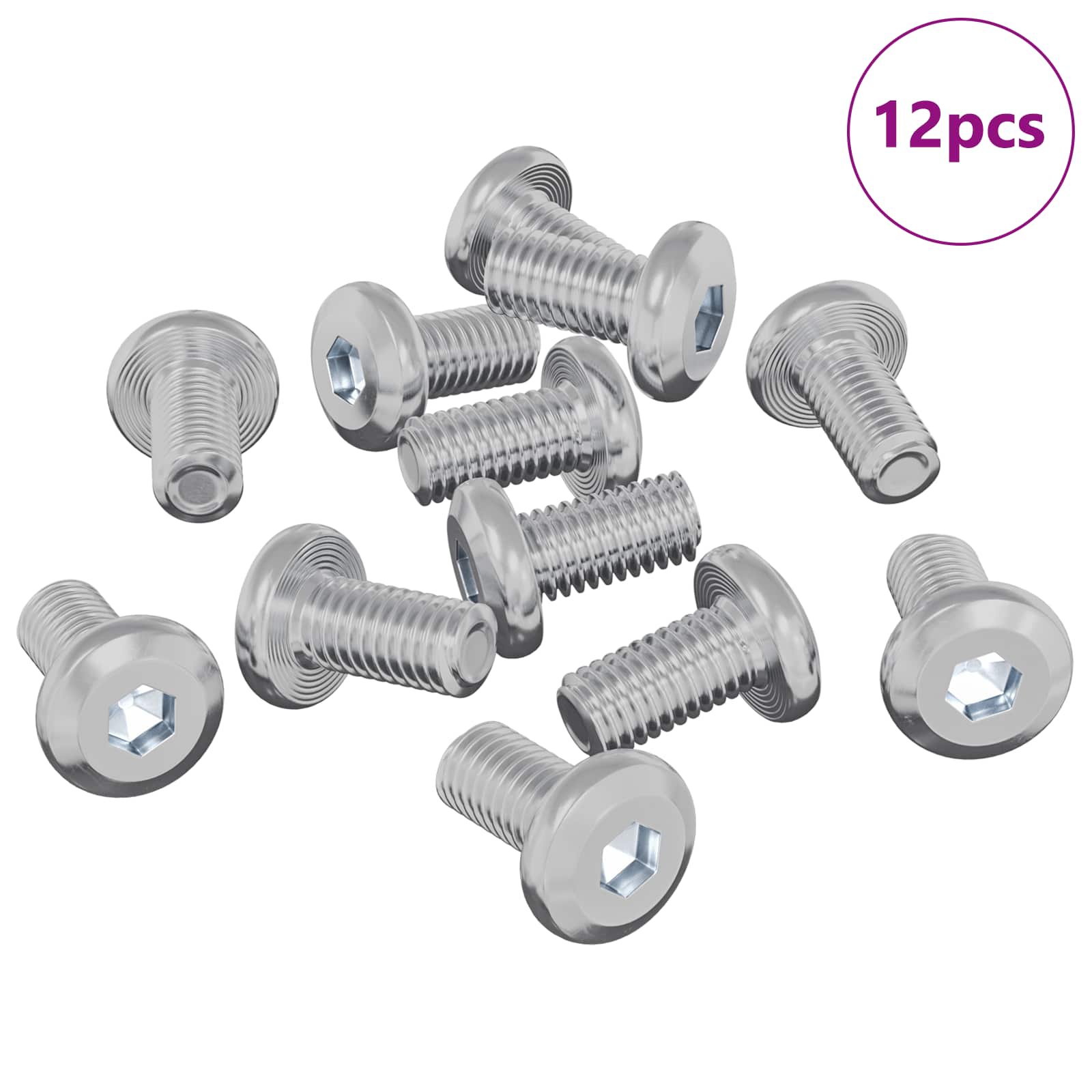 Schraube mit Sperre Uni 12 Stk. Silber M6 x 12 mm Stahl
