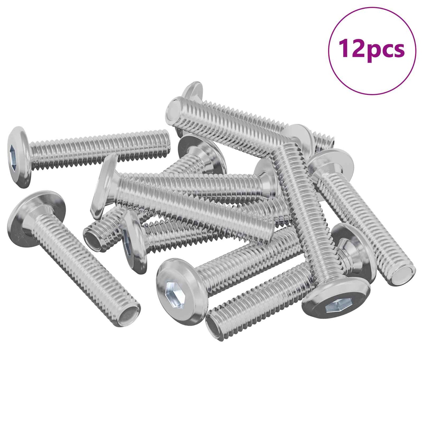 Schraube mit Sperre Uni 12 Stk. Silber M6 x 30 mm Stahl