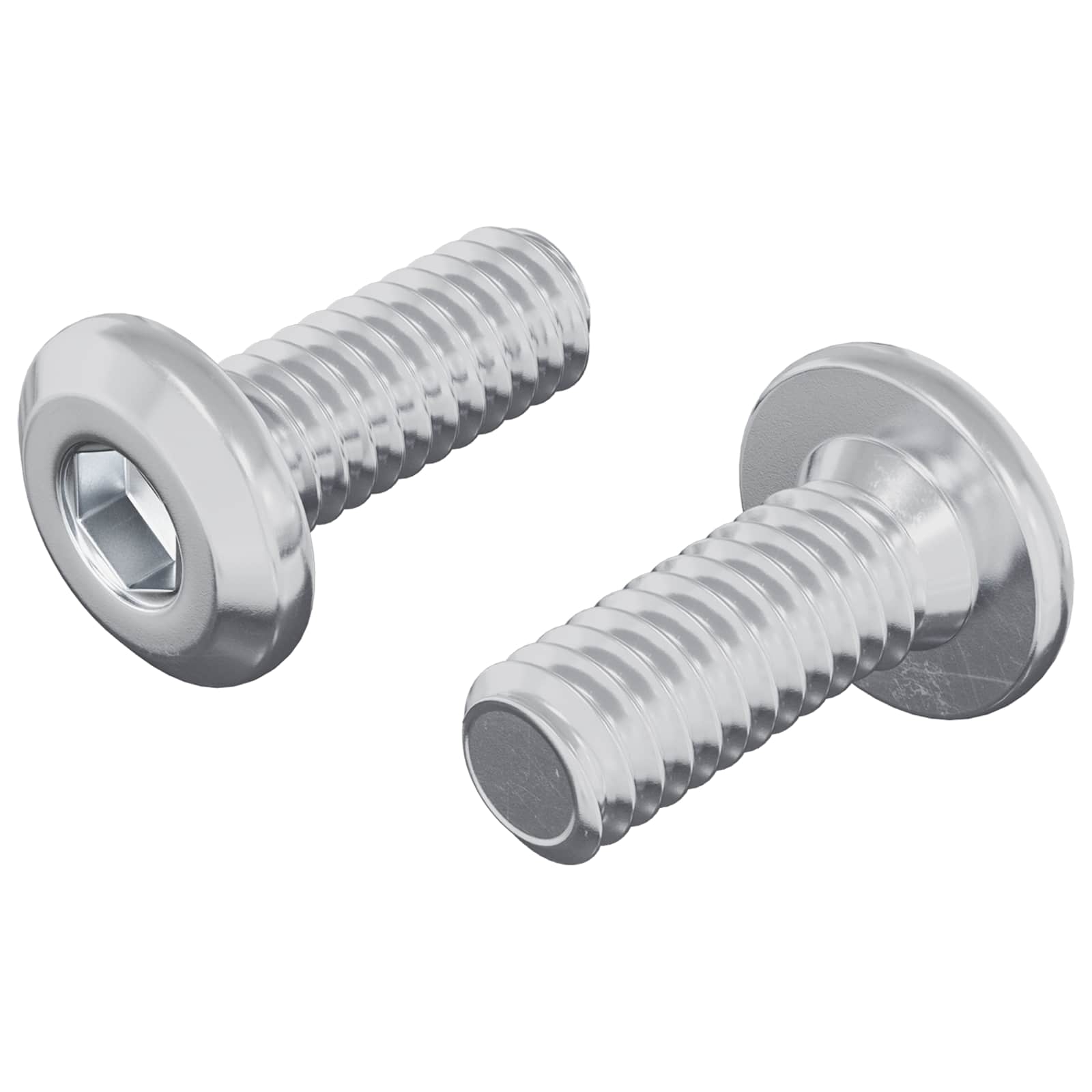 Kopf-Sicherungsschraube 2 stk. Silber M6 x 15 mm Stahl