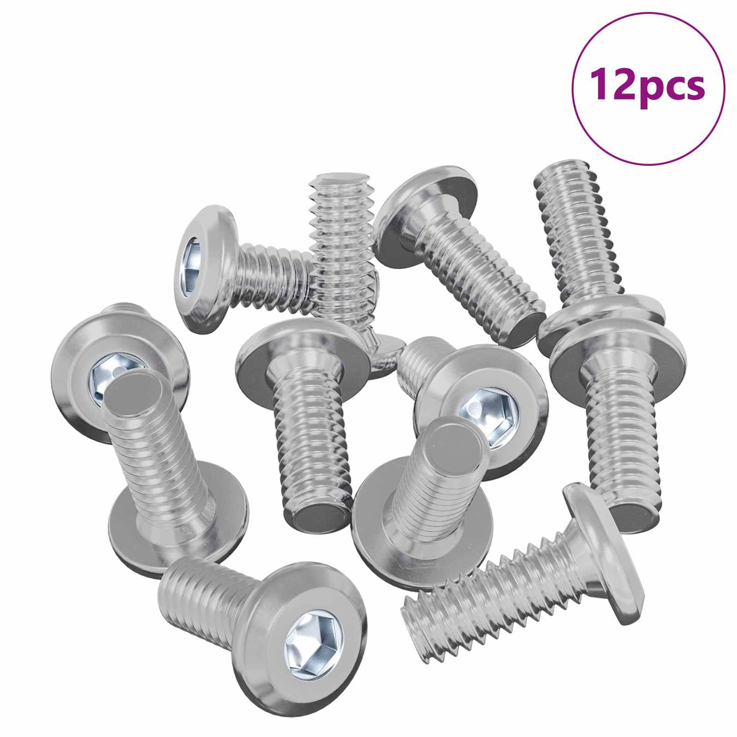 Kopf-Sicherungsschraube 12 stk. Silber M6 x 15 mm Stahl