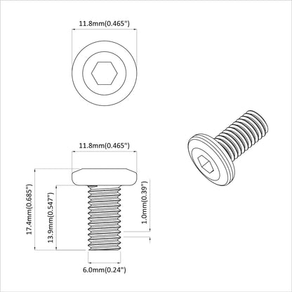 Kopf-Sicherungsschraube 3600 stk. Silber Stahl