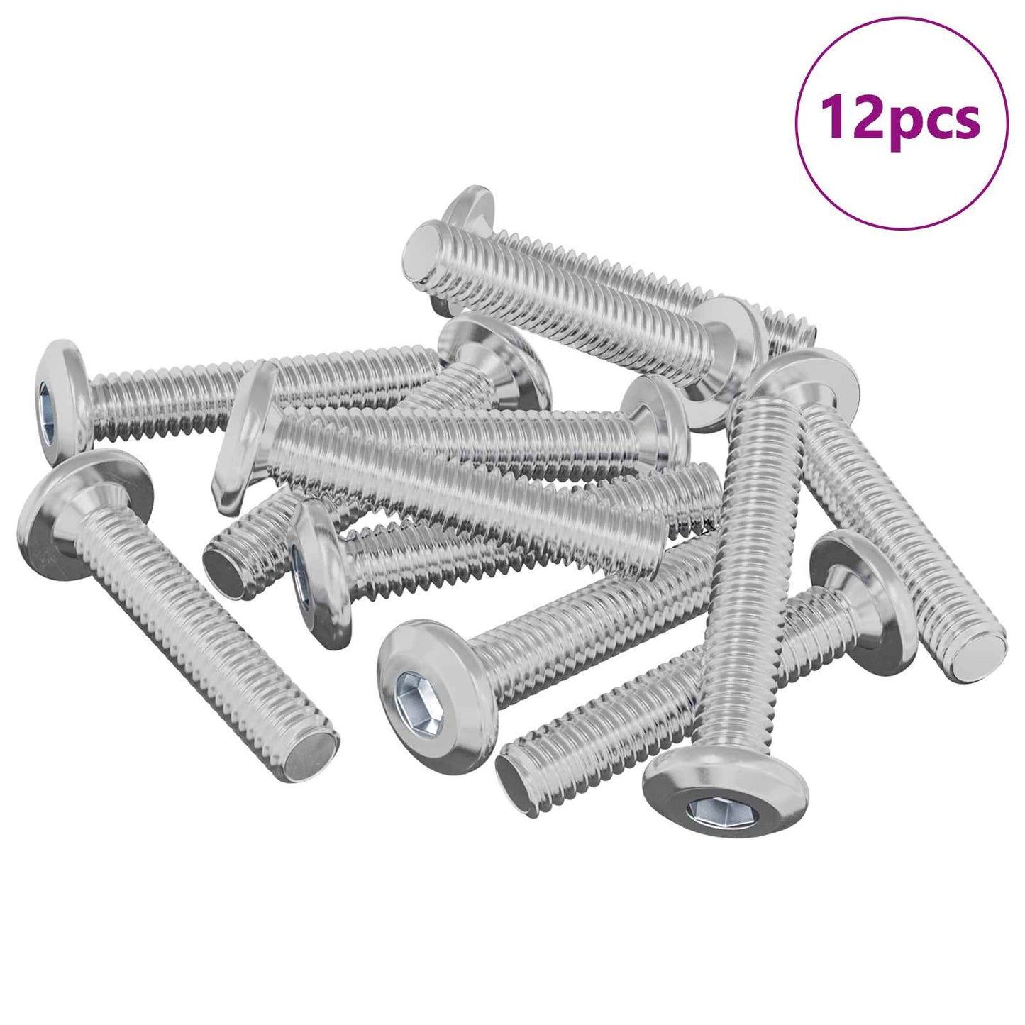 Kopf-Sicherungsschraube 12 stk. Silber M6 x 30 mm Stahl