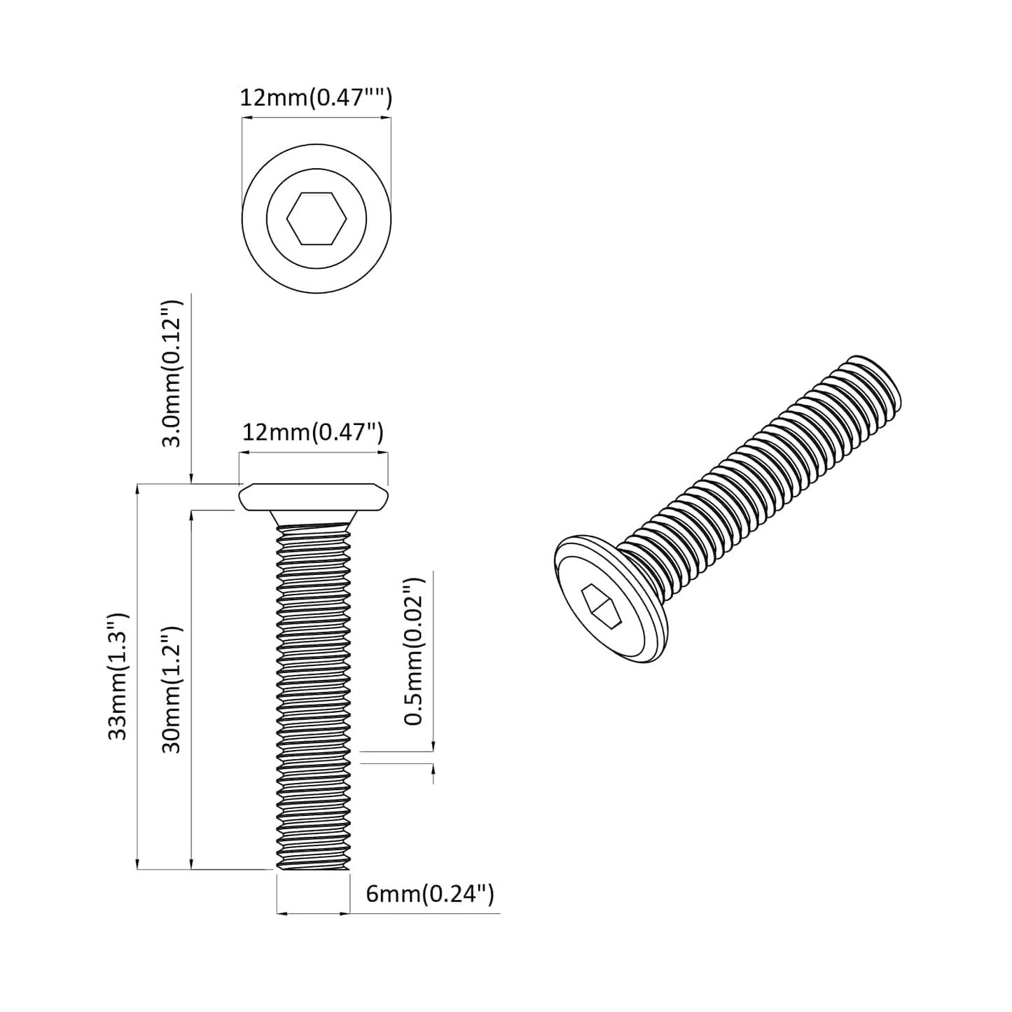 Kopf-Sicherungsschraube 2647 stk. Silber Stahl