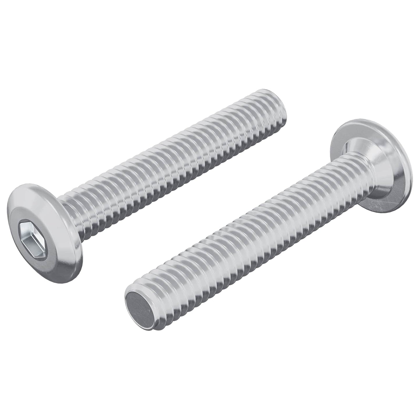 Kopf-Sicherungsschraube 2 Stk. Silber M6 x 35 mm Stahl