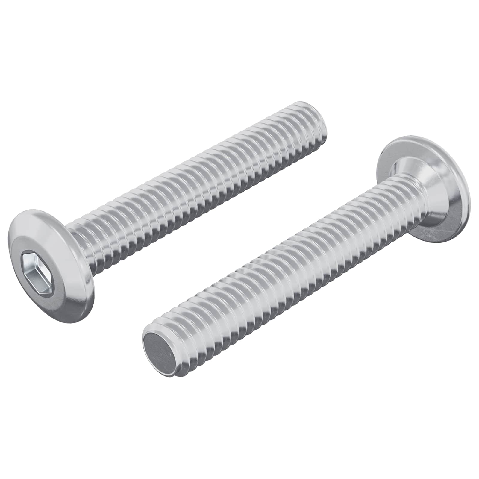 Kopf-Sicherungsschraube 2 Stk. Silber M6 x 35 mm Stahl
