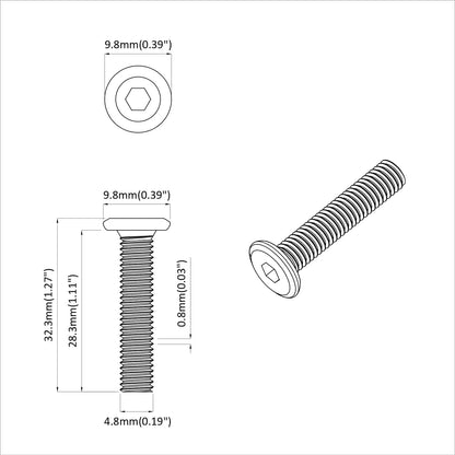 Schraube 12 Stk. Silber 5 x 30 mm Eisen