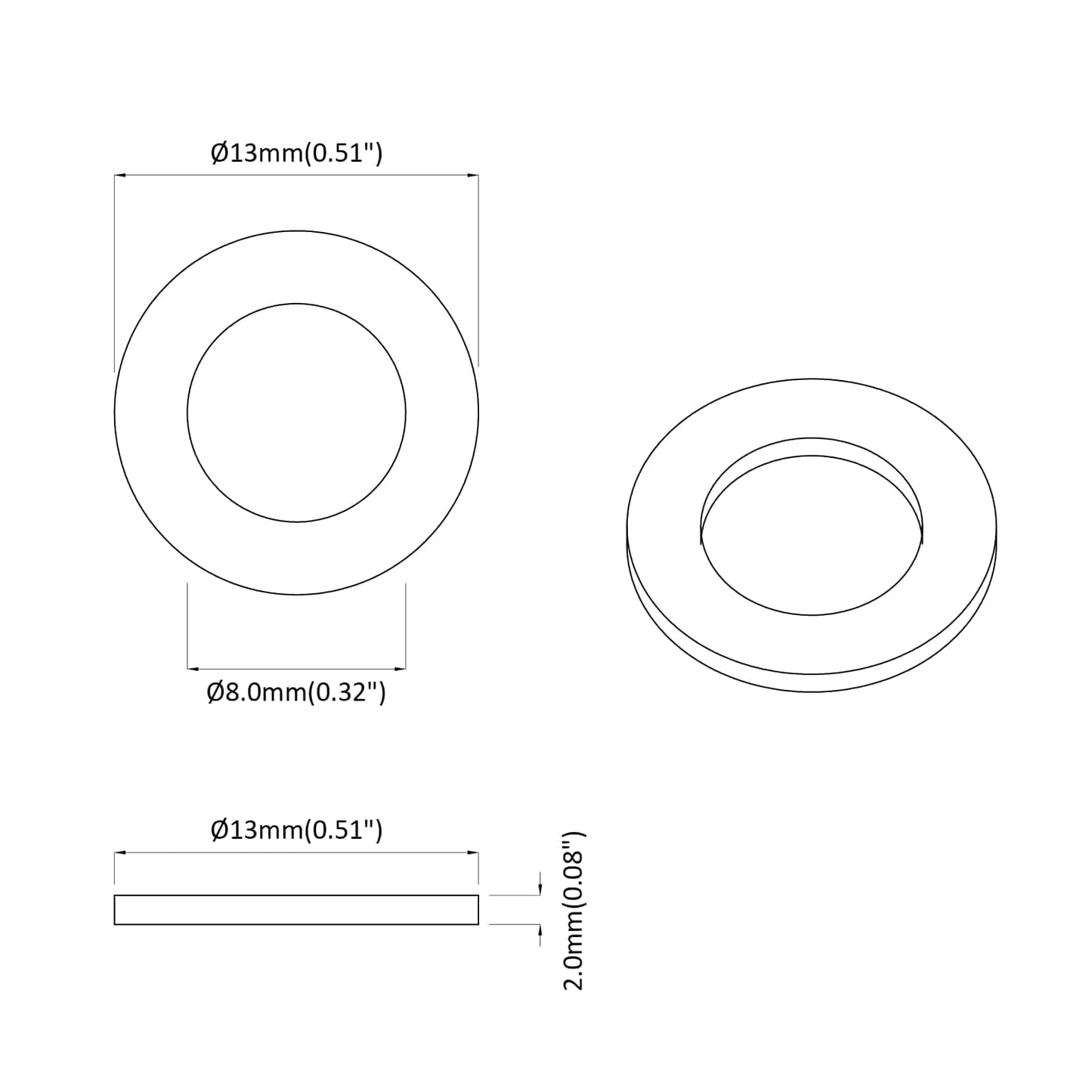 Federunterlage 2 Stk. Weiß 13 x 1 mm Eisen