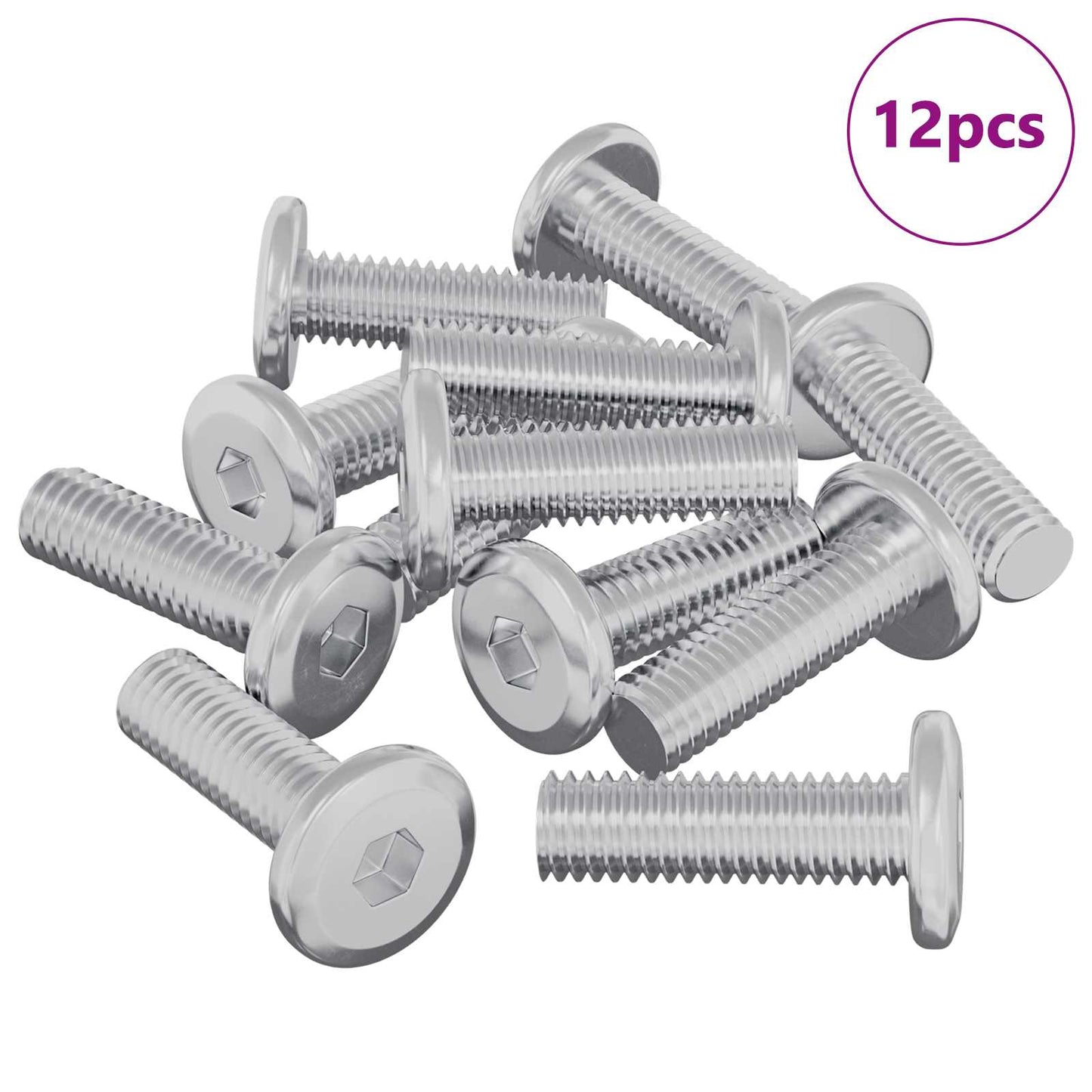 Schraube 12 Stk. Silber 8 x 25 mm Stahl