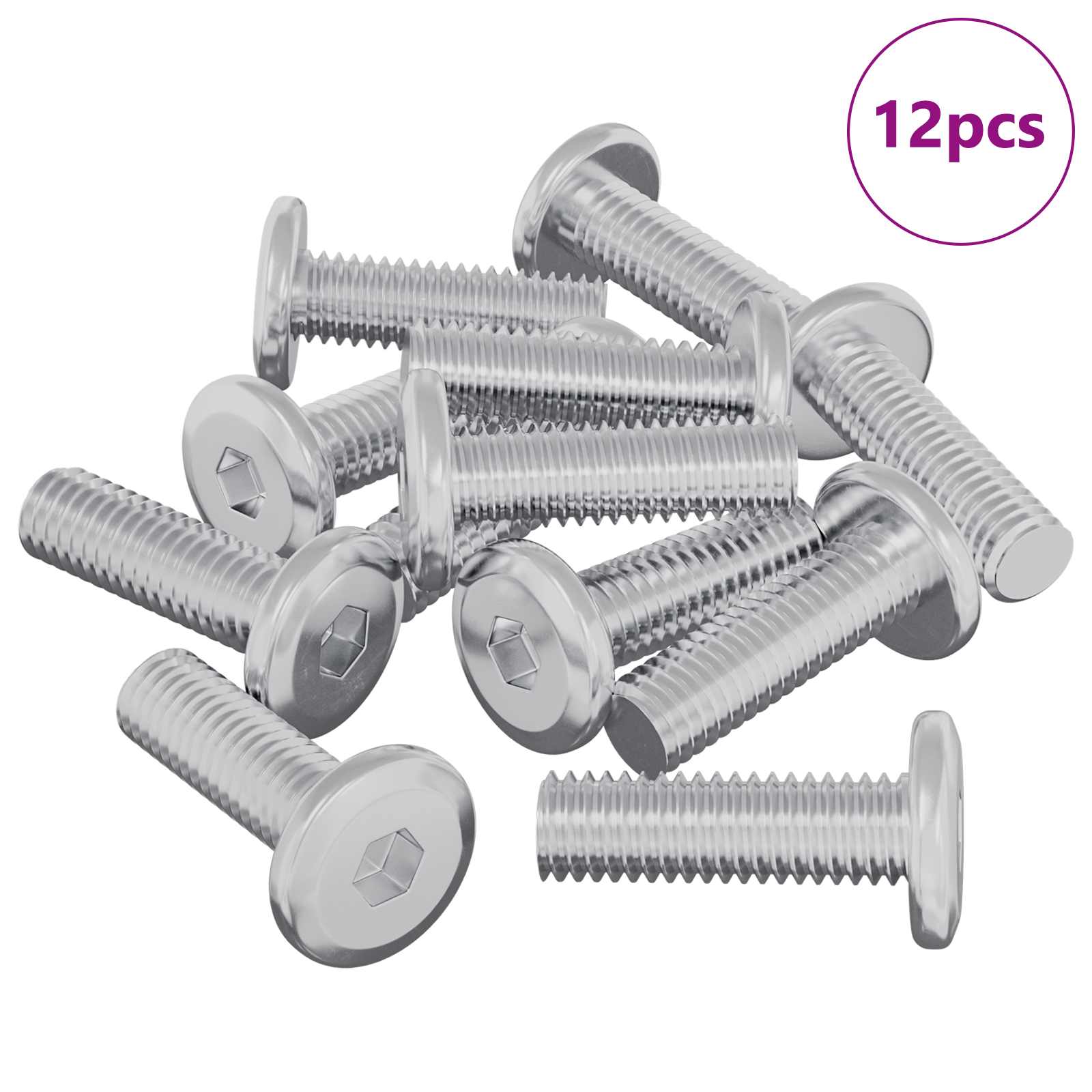 Schraube 12 Stk. Silber 8 x 25 mm Stahl