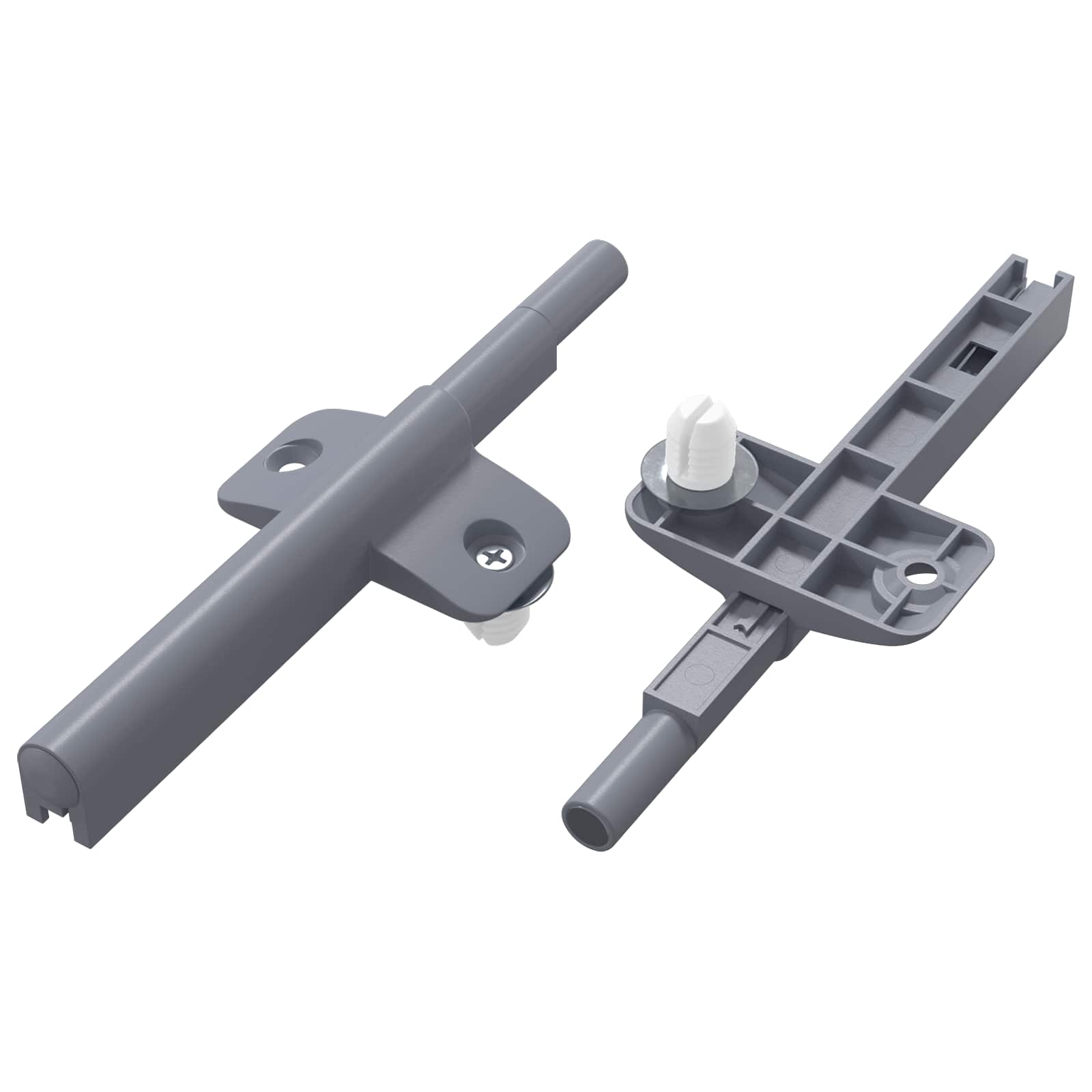 Sanftschließer 2 Stk. Grau 125 x 47 x 15 mm PP