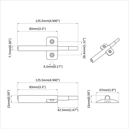 Sanftschließer 1161 stk. Grau 125 x 47 x 15 mm PP