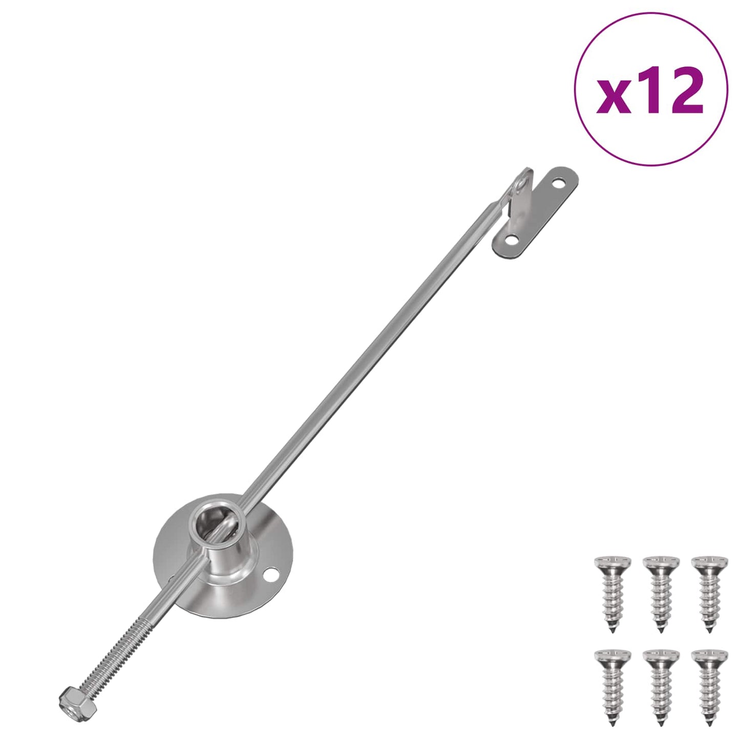 Zugstangen-Scharnier 12 stk. Silber 190 mm Metall