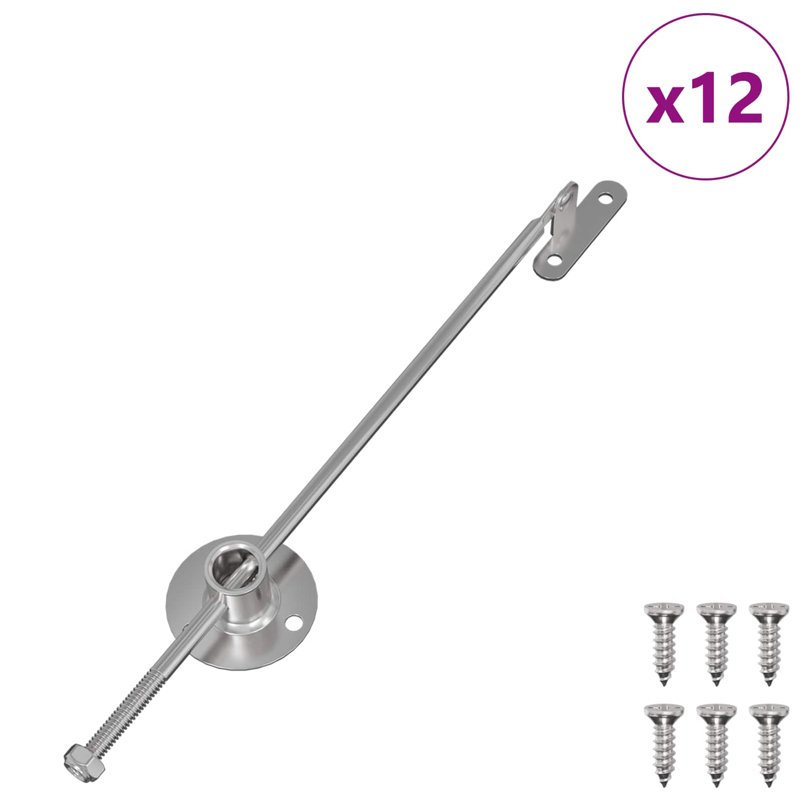 Zugstangen-Scharnier 12 stk. Silber 190 mm Metall