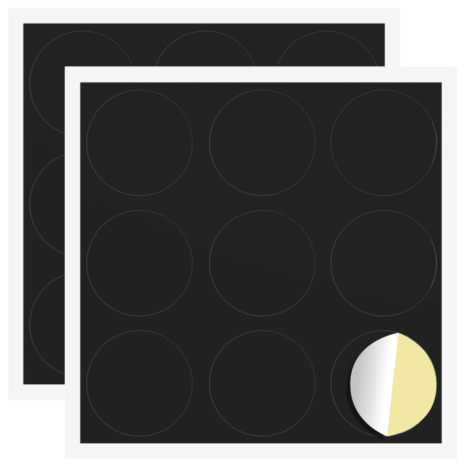 Selbstklebende Schraubenabdeckung 2 stk. Schwarz Ø 20 x 0,5 mm