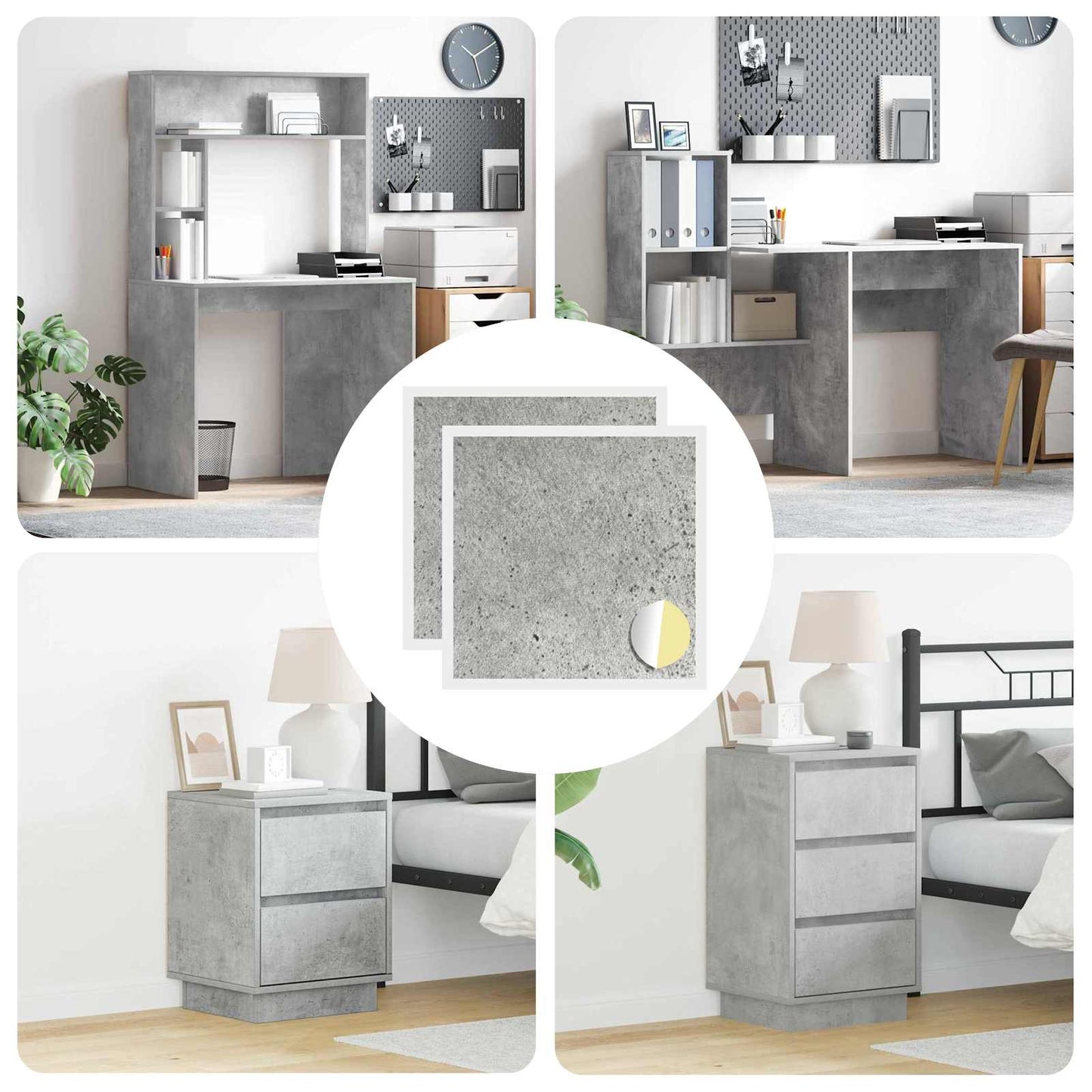 Selbstklebende Schraubenabdeckung 2 stk. Beton Grau