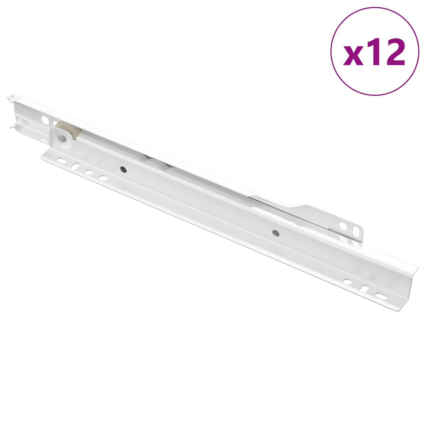 Schubladenschiene 12 Stk. Weiß 250 mm Stahl