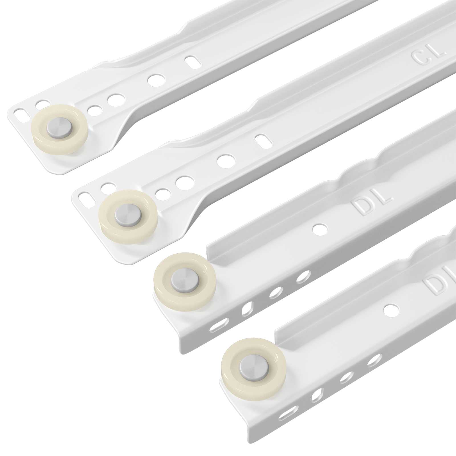 Schubladenschiene 63 Stk. Weiß Stahl
