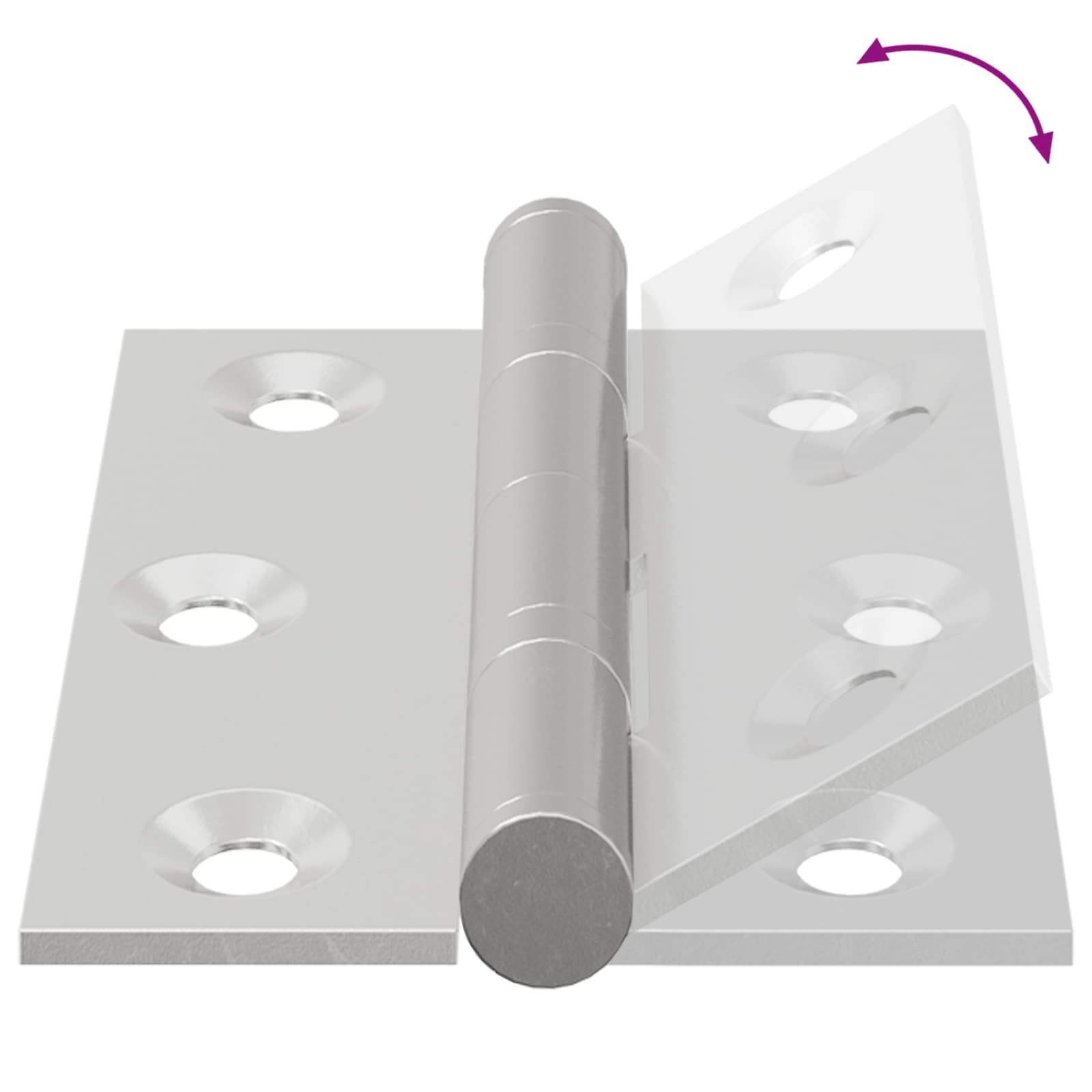 Scharnier 720 Stk. Silber 50 x 38 x 1,3 mm Stahl