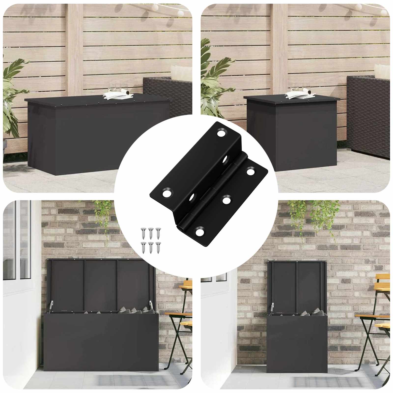 Scharnier 537 stk. Schwarz 38 x 17 x 60 mm Eisen