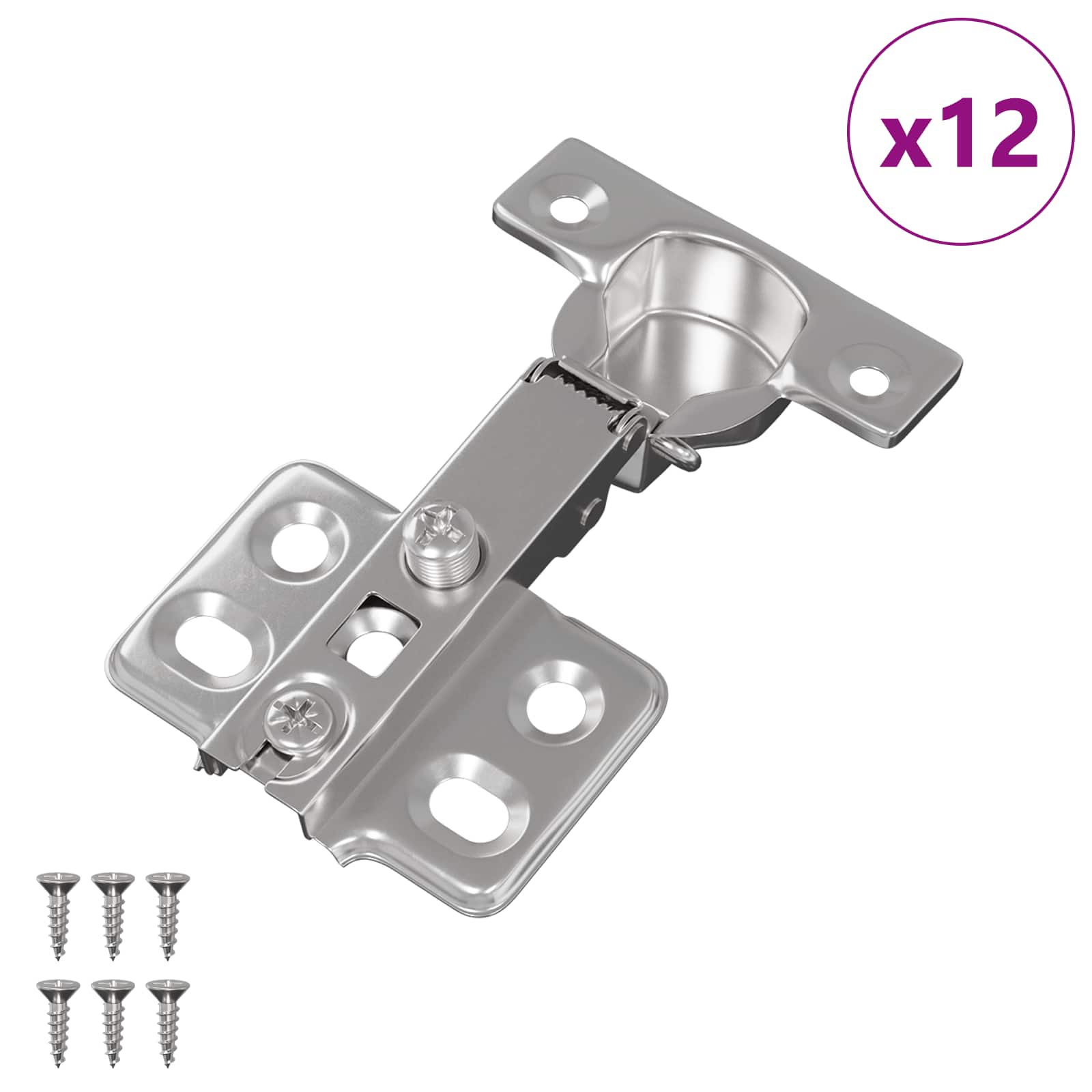 Scharnier 12 stk. Nickel 85 x 52,5 x 9,5 mm Eisen