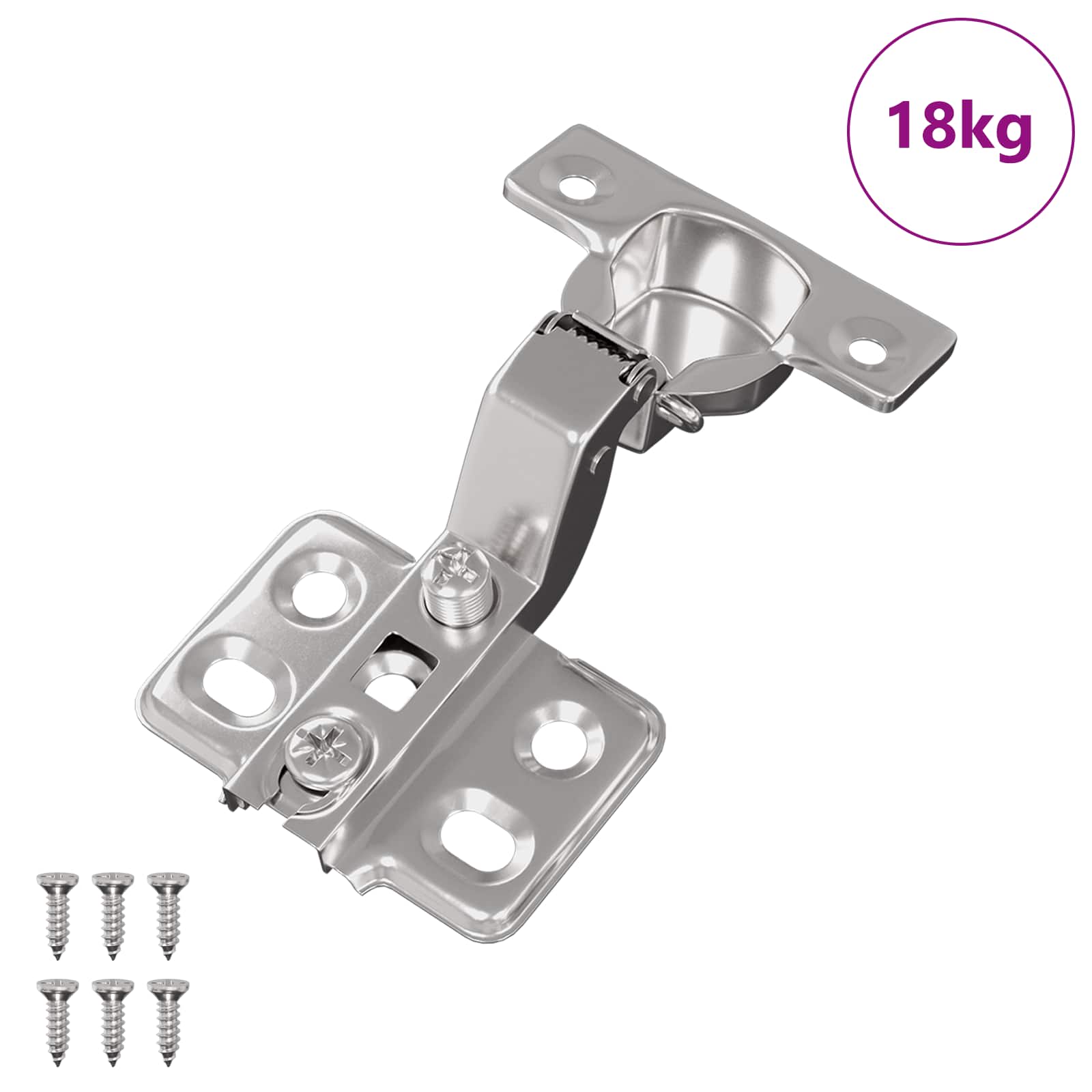 Scharnier 254 stk. Nickel 85 x 52,5 x 9,5 mm Eisen