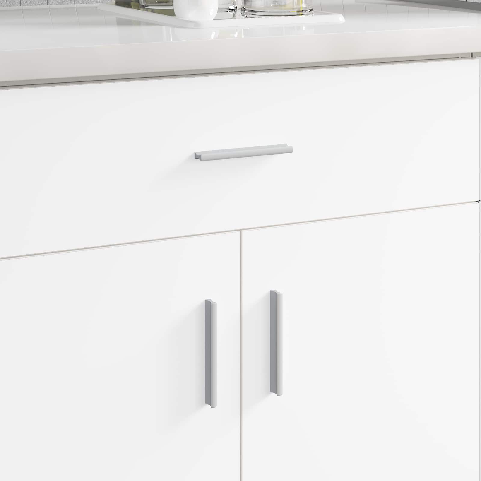 Griff Uni 2 stk. Silber 105,7 x 7,4 x 15,5 mm Aluminium